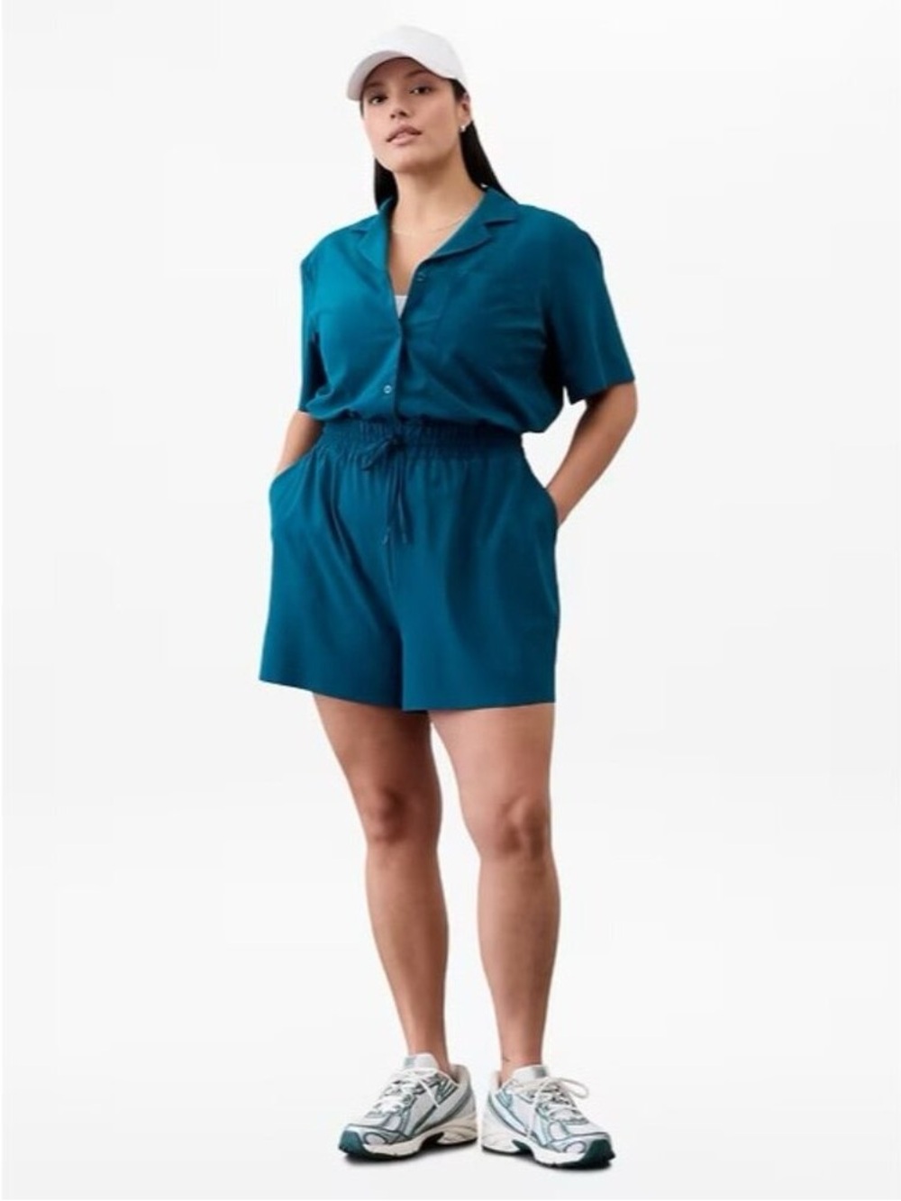 Athleta Avenue Romper in Coastal Teal Women’s XL